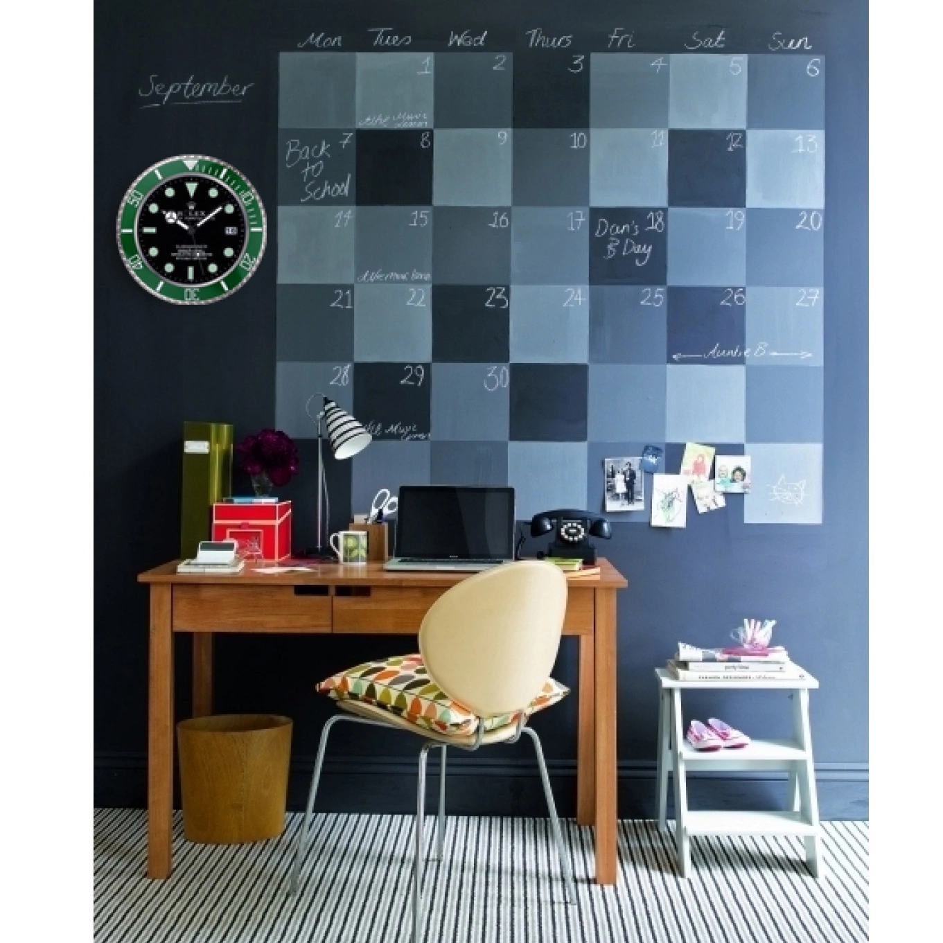 Rolex copies cheap Silver-Green Wall Clock 621912 Rolex Submariner 0819